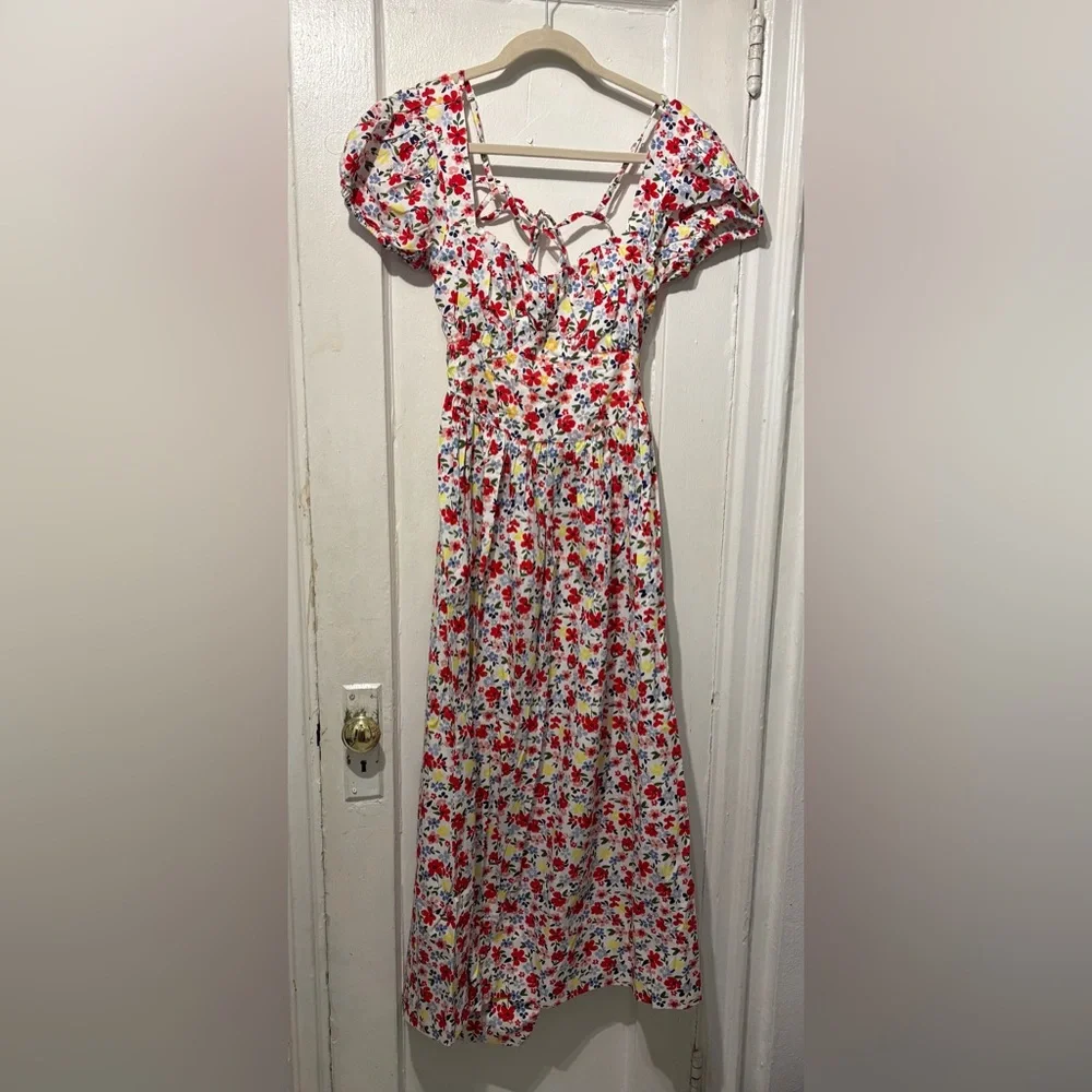 ASOS Floral Maxi Dress - Red and White